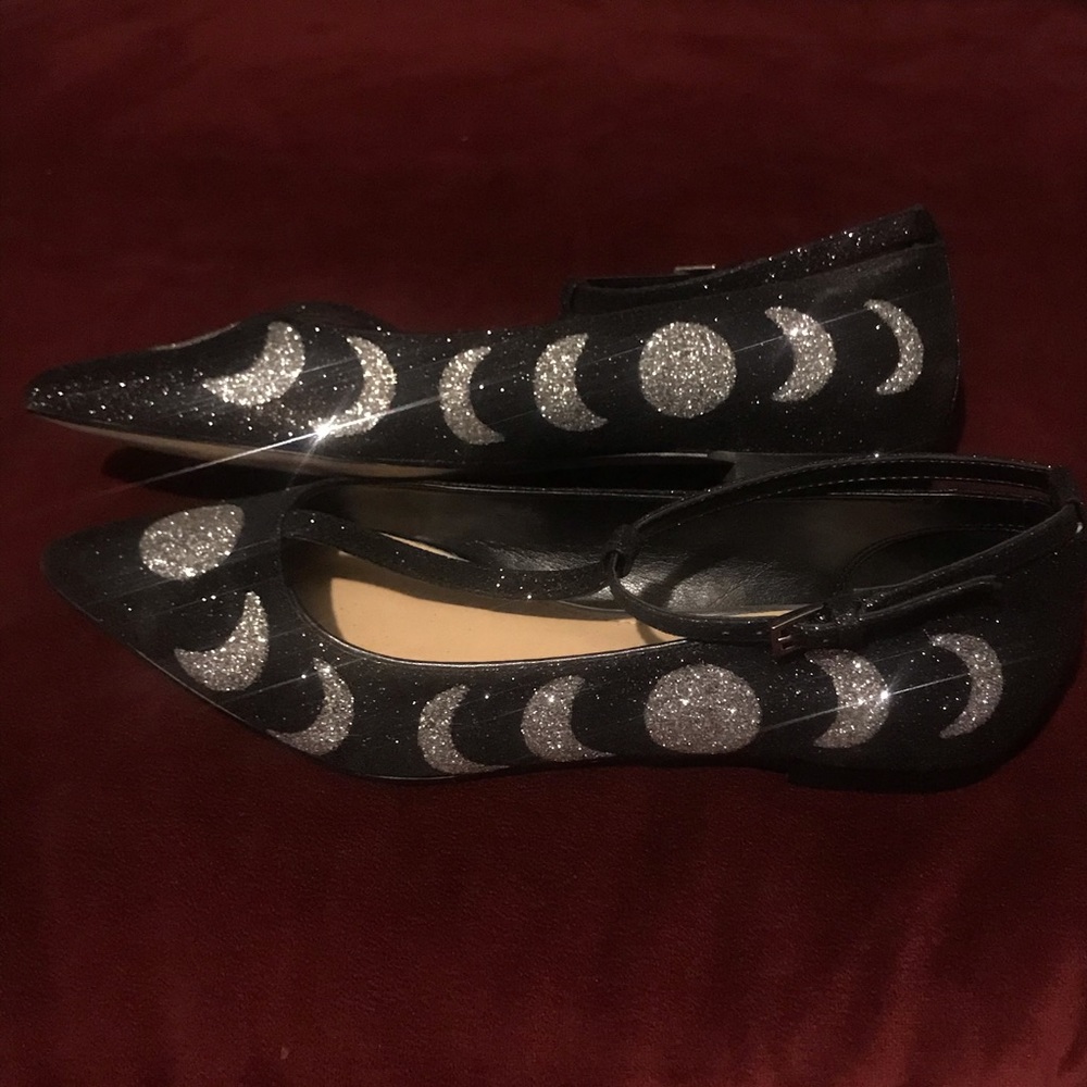 Katy Perry glittery moon phase flats